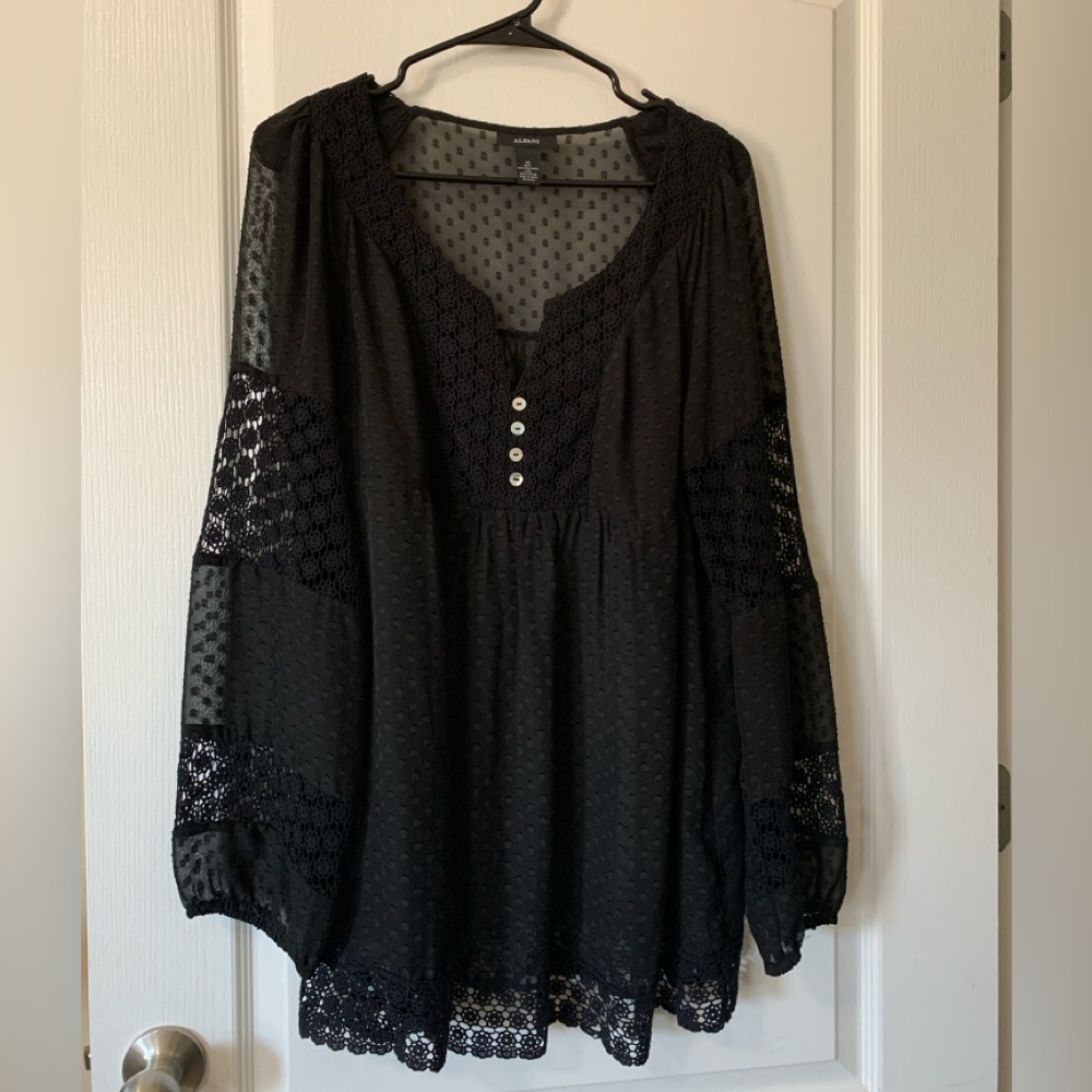 Alfani Elegant Black Lace Women's Top